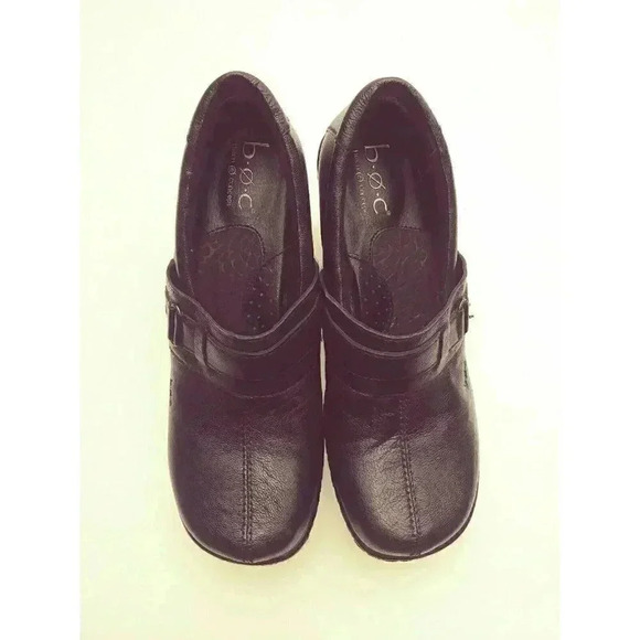 BOC Born Concept Womens Black Clog Leather Slip on Shoes Sz 8 M - Picture 2 of 11